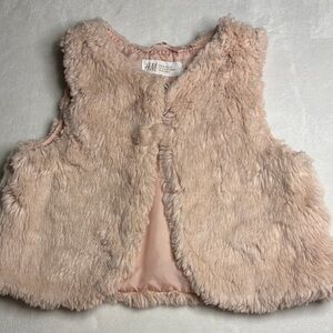 H&M Blush Pink Faux Fur Vest